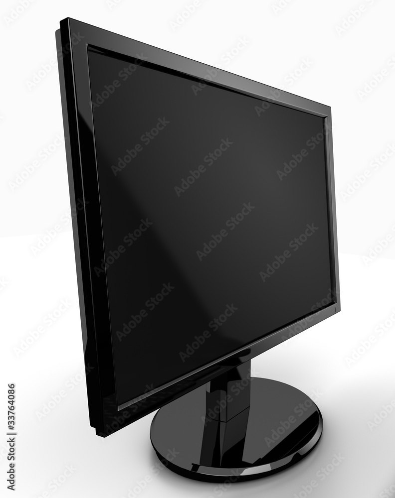 Blank LED monitor perspective view Blank LED monitor perspective view