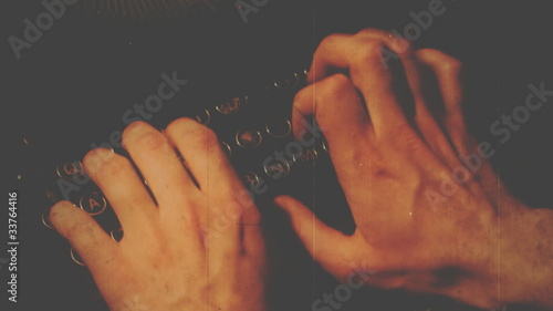 Vintage printing on old typewriter