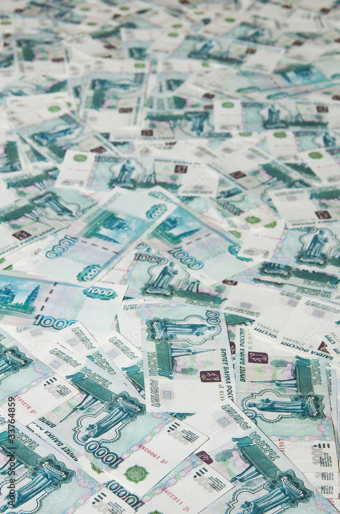 Russian Ruble. Background of money in 1000 rubles