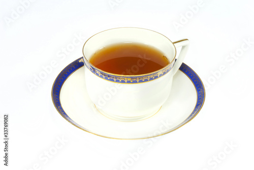 tea in elegance classic porcelain cup isolated on white