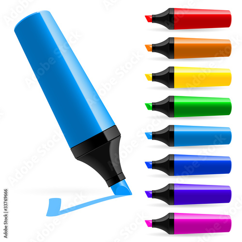 Realistic multi-colored markers