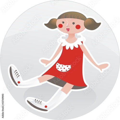 lalka w czerwonej sukience