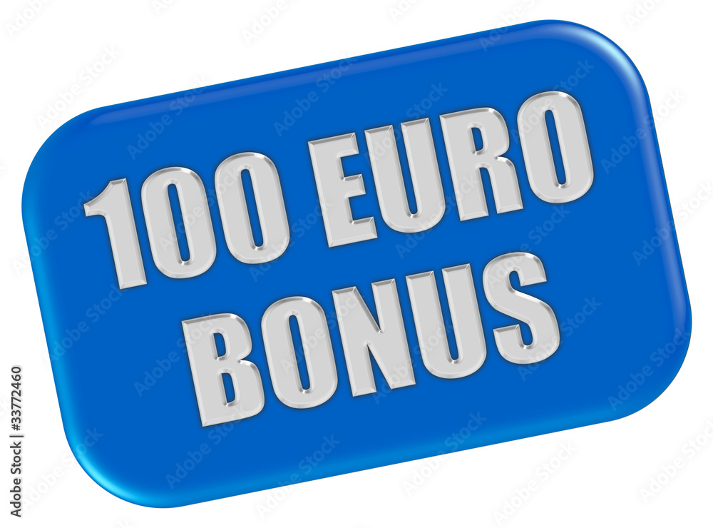 Button blau Ecken rund 100 EURO BONUS Button blau Ecken rund 100 EURO BONUS