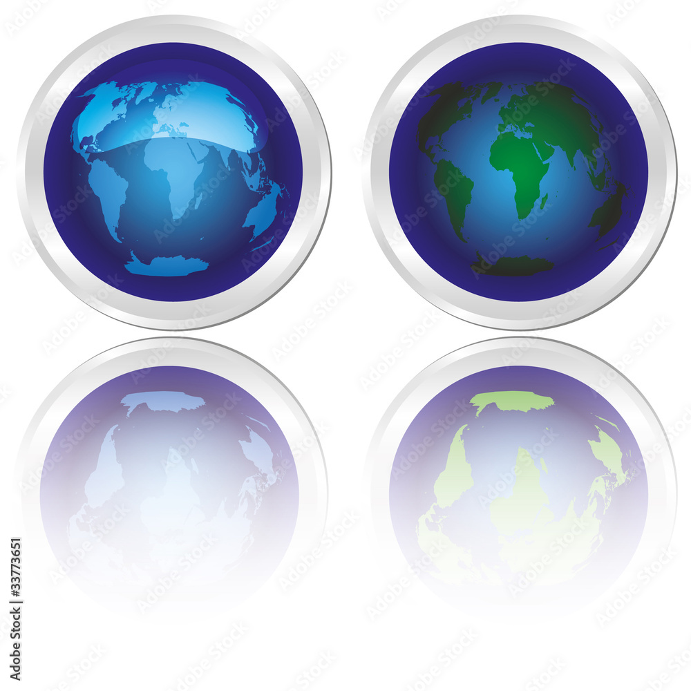 Icons of blue planet Earth Icons of blue planet Earth
