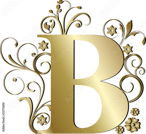 Großbuchstabe B gold