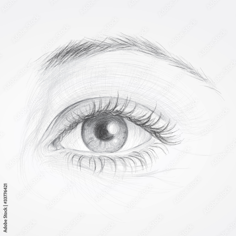 Hyperrealism - drawing of an eye - Dreams of an Architect
