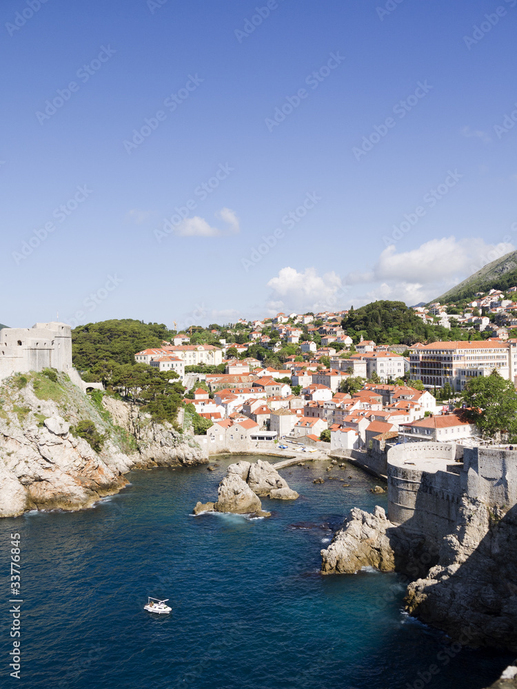 Old Port in the Walled City of Dubrovnic in Croatia Europe
