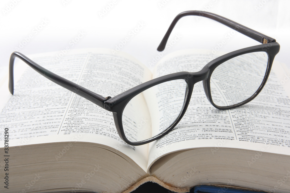 Book and glasses
