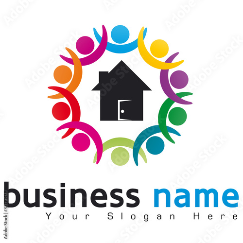 logo cercle humain et maison