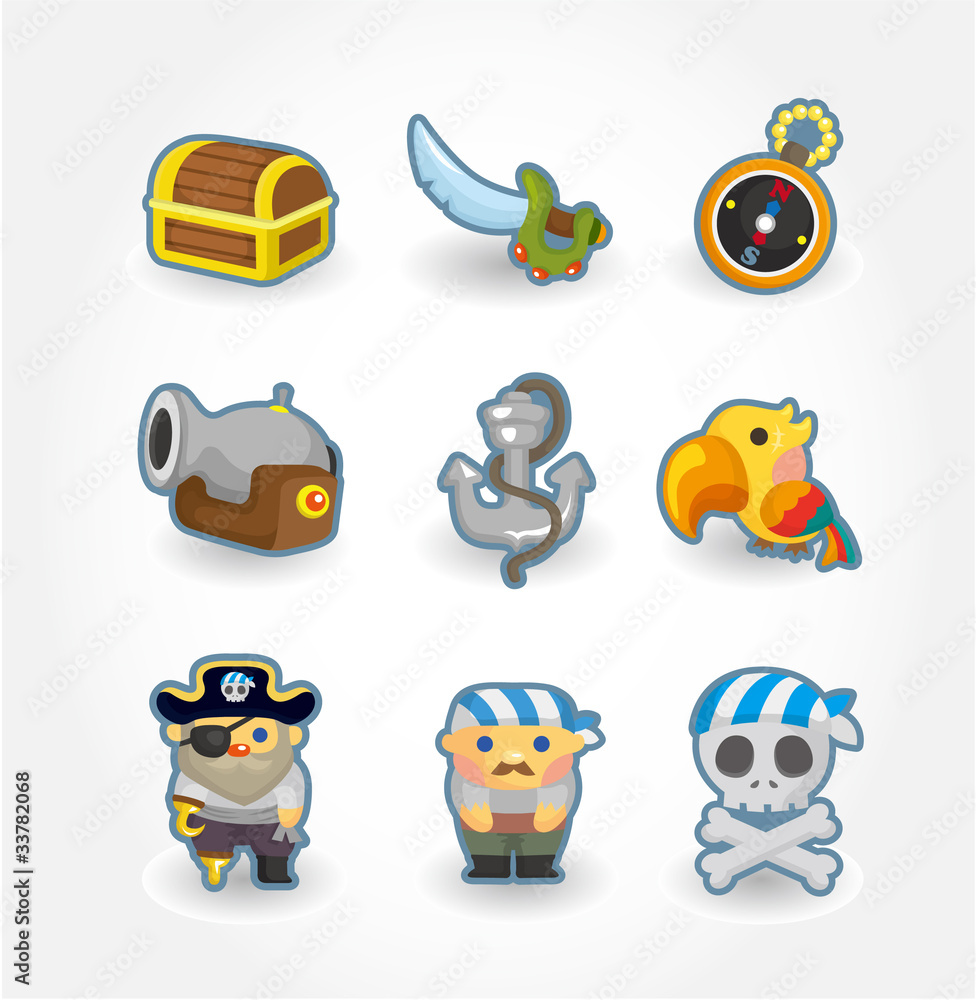 cartoon pirate icon. cartoon pirate icon.
