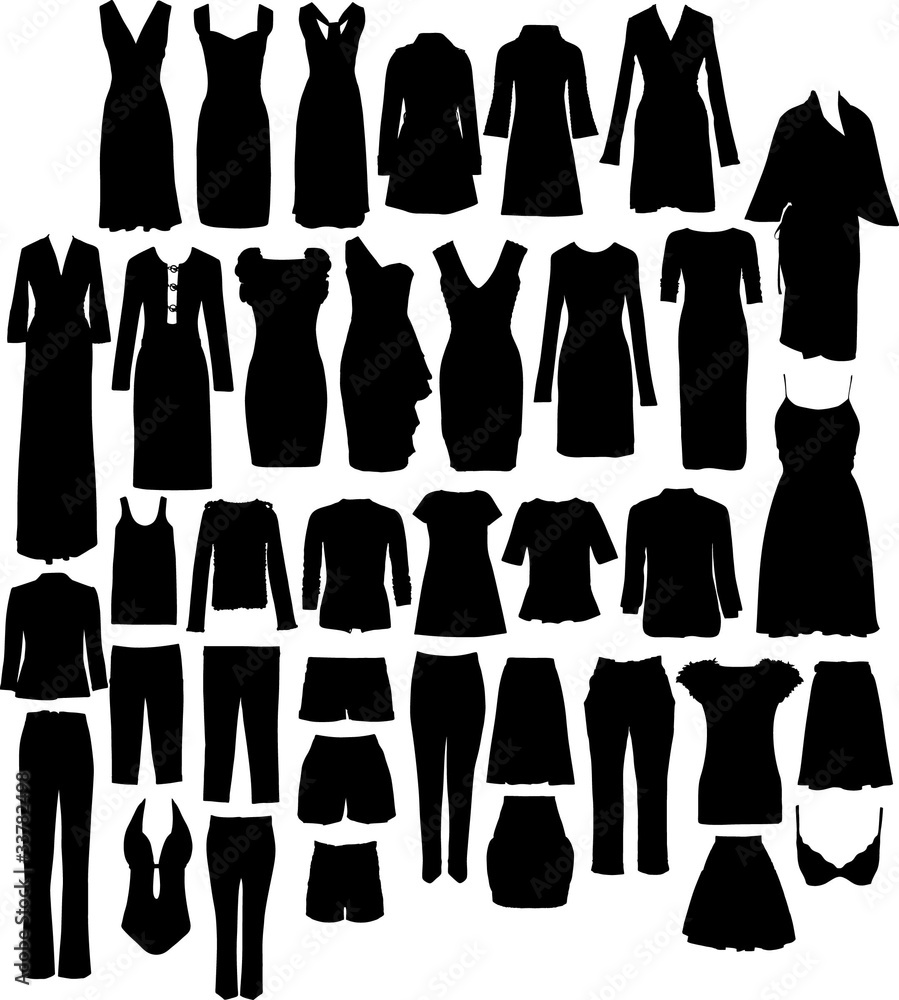 ladies dress silhouette set ladies dress silhouette set