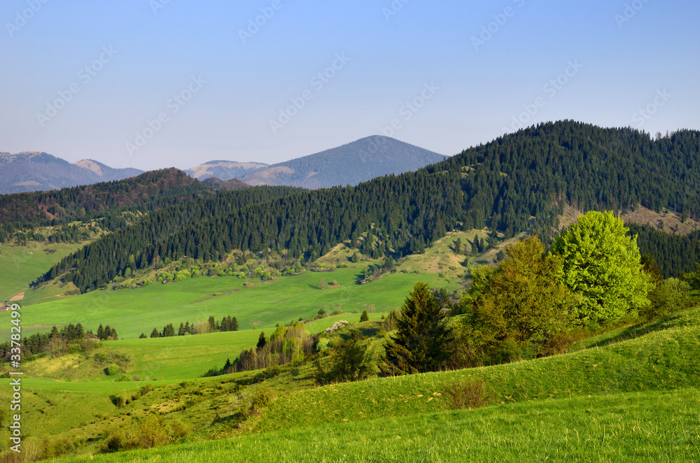 Liptovska Luzna - Spring landscape under the Low Tatras