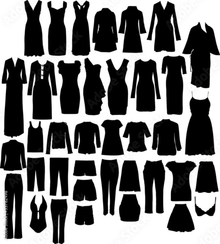 ladies dress silhouette set
