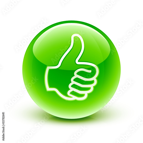 Obraz na płótnie icône pouce haut ok / thumb up icon w salonie
