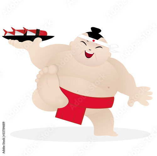 cute sumo sushi shef