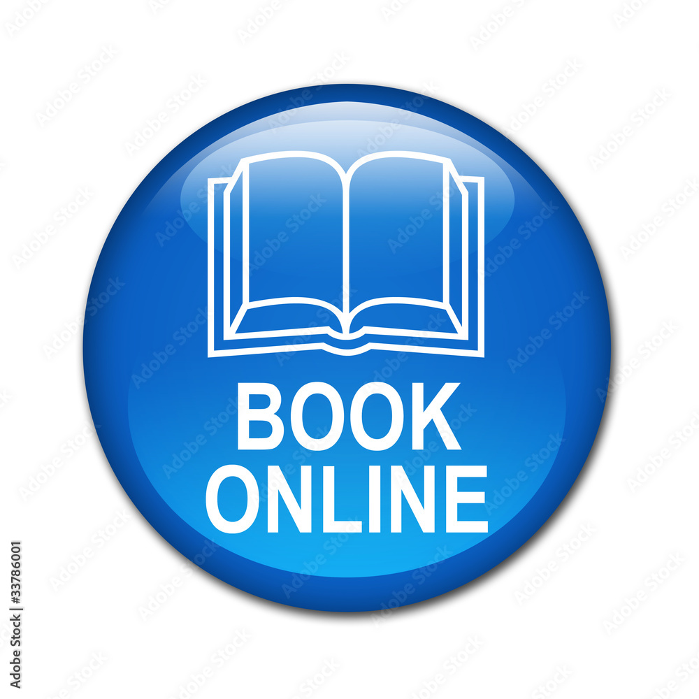 Boton brillante simbolo y texto BOOK ONLINE Boton brillante simbolo y texto BOOK ONLINE