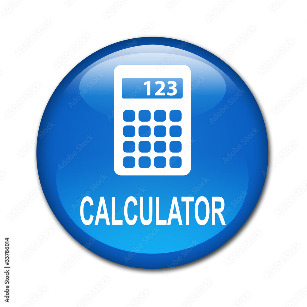 Boton brillante simbolo y texto CALCULATOR Boton brillante simbolo y texto CALCULATOR