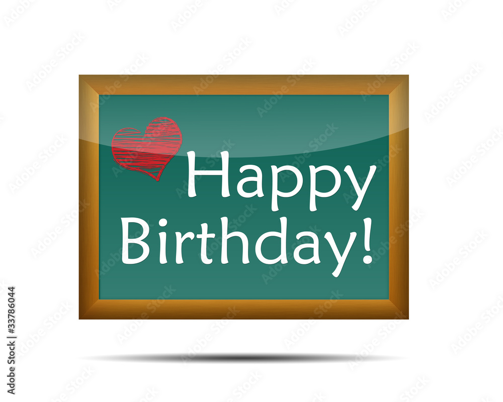 Pizarra con texto Happy Birthday! Stock Illustration | Adobe Stock