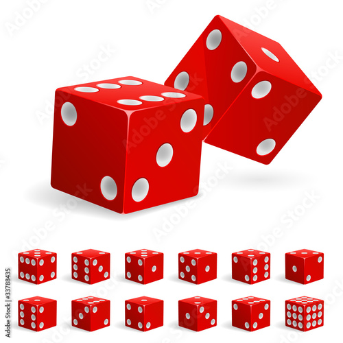 Set realistic red dice