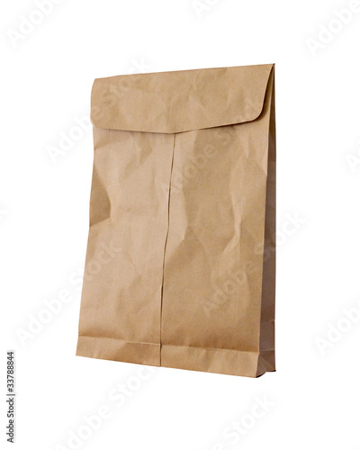 Brown envelop as white isolate background