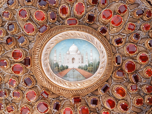 Taj Mahal, Mughal painting , wall hanging, royal India