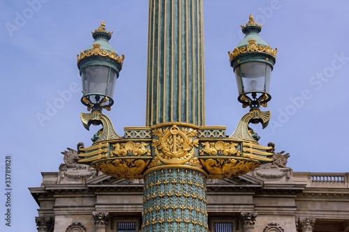 candélabre royal vue en détail, place de la concore à paris photo