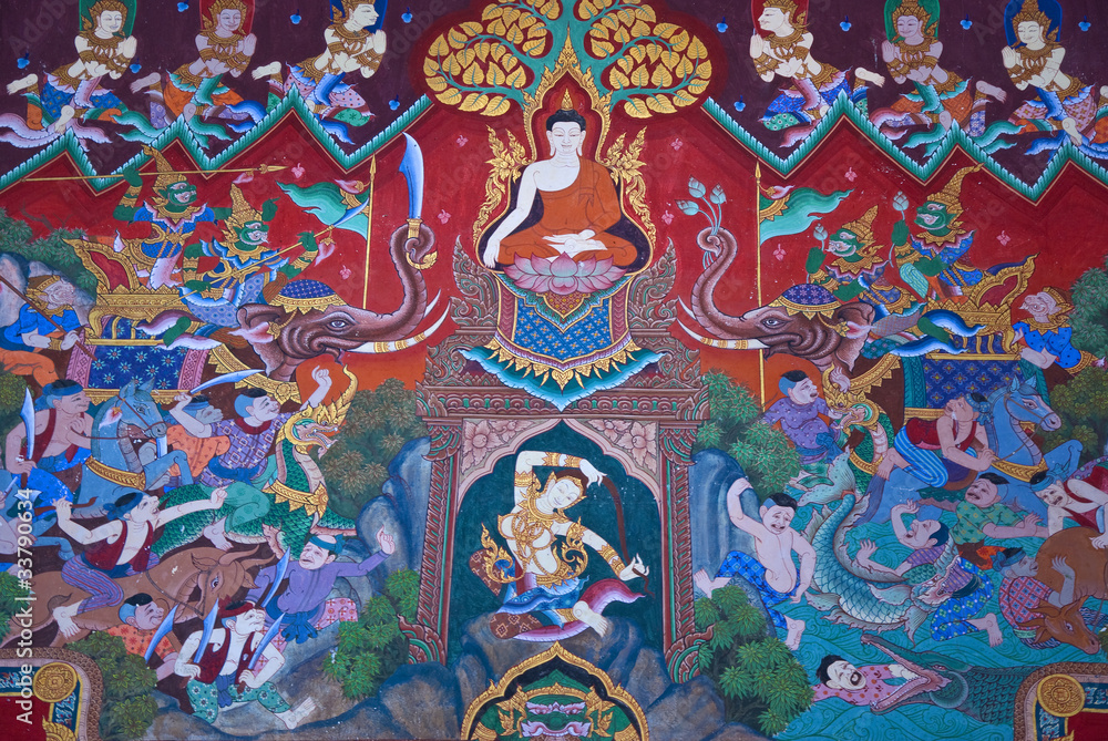 Mural Buddhist religion