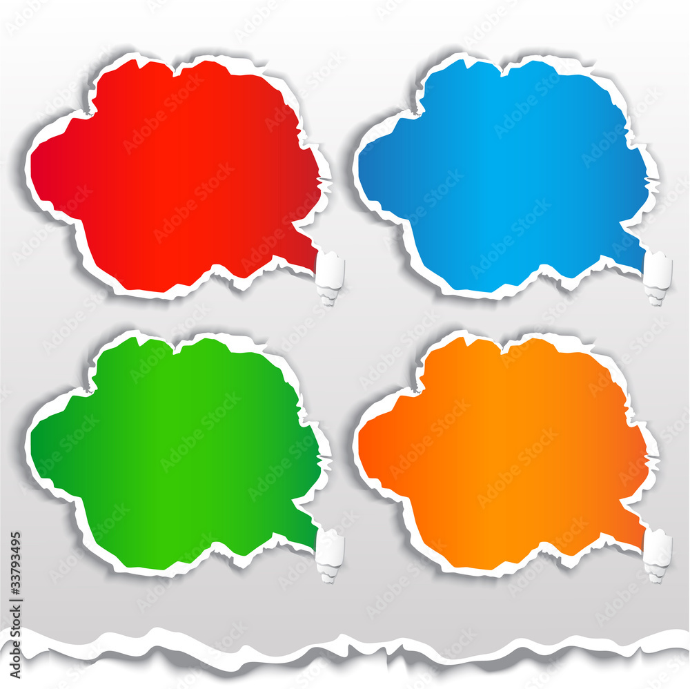 Paper cloud bubble for speech Paper cloud bubble for speech