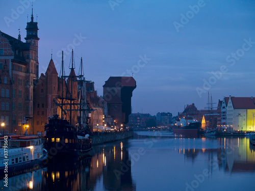 evening scene at old town of Gdansk