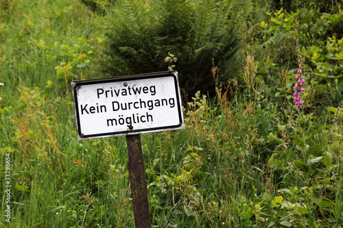 Privatweg kein Durchgang möglich