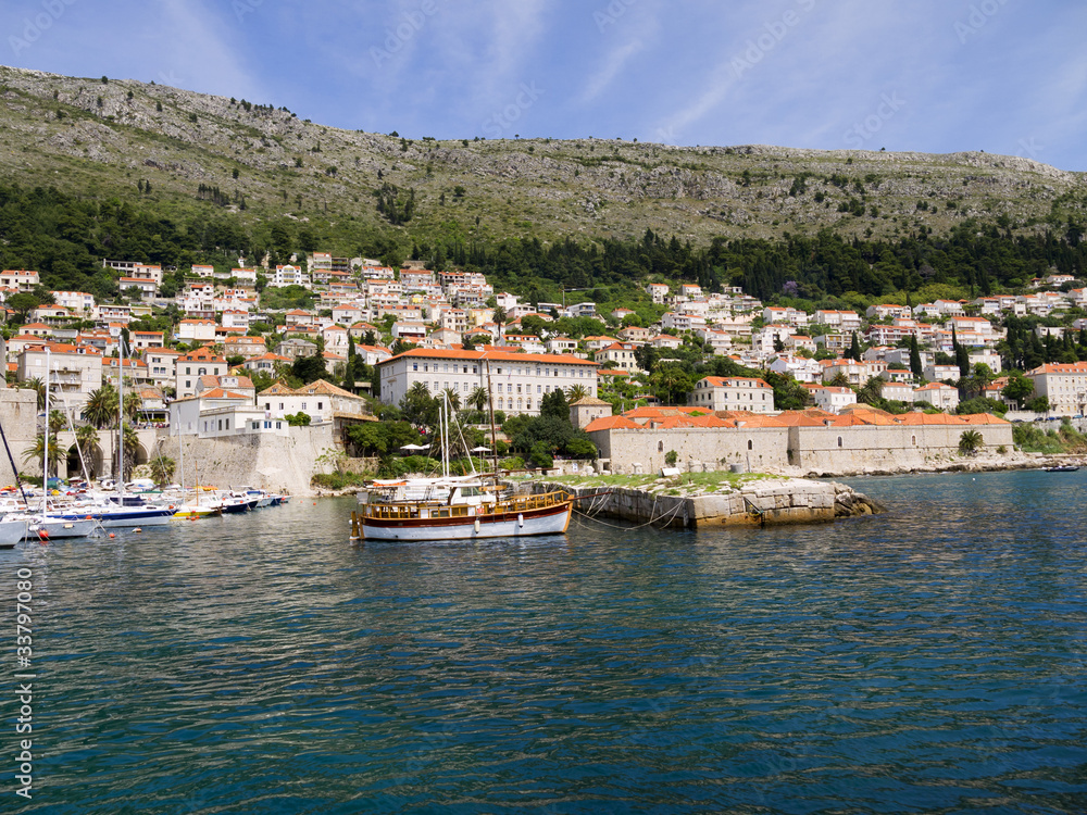 Leaving the Walled City of Dubrovnic in Croatia from the sea