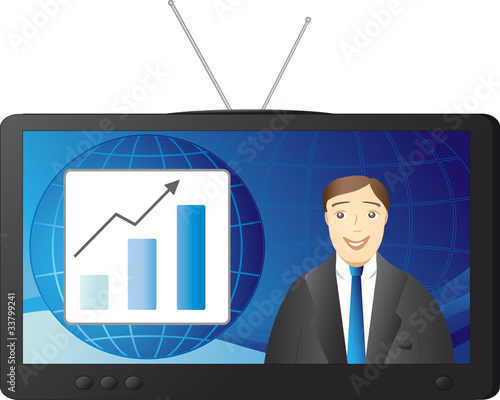 businessman - newsman reported news of a successful company