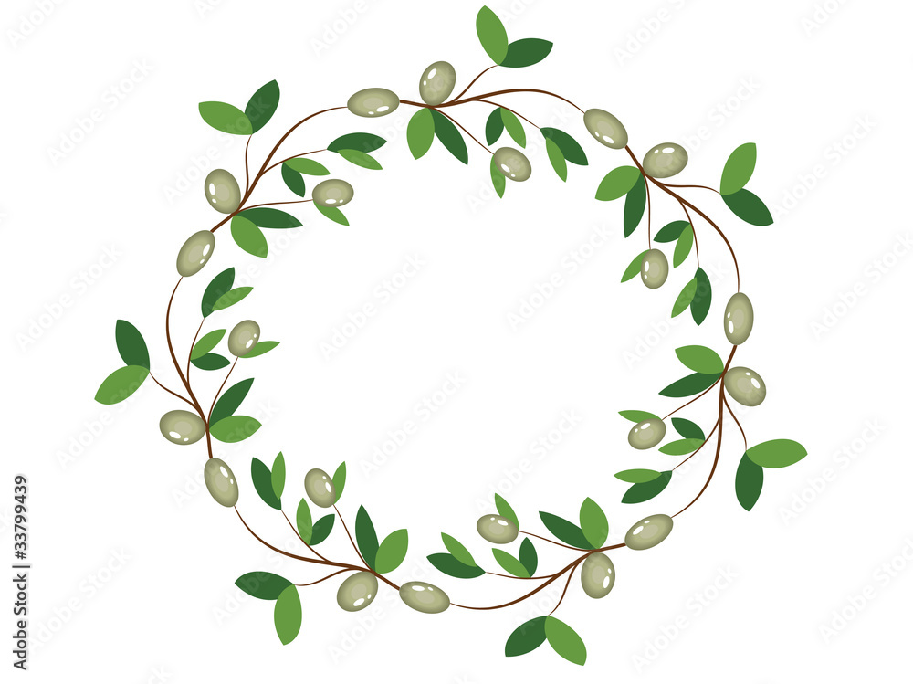 Elegant olive wreath,vector