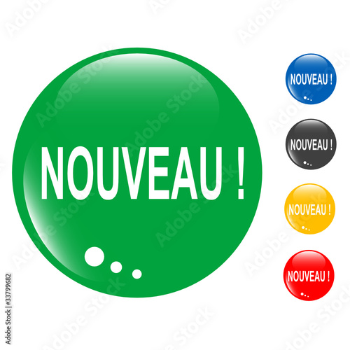 New set of colored button glass icon