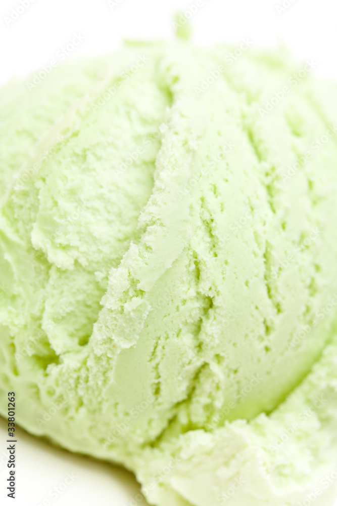 Nahaufnahme von Pistazien-Eis Nahaufnahme von Pistazien-Eis