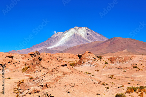 Active volcano on Altiplano, Bolivia, South America