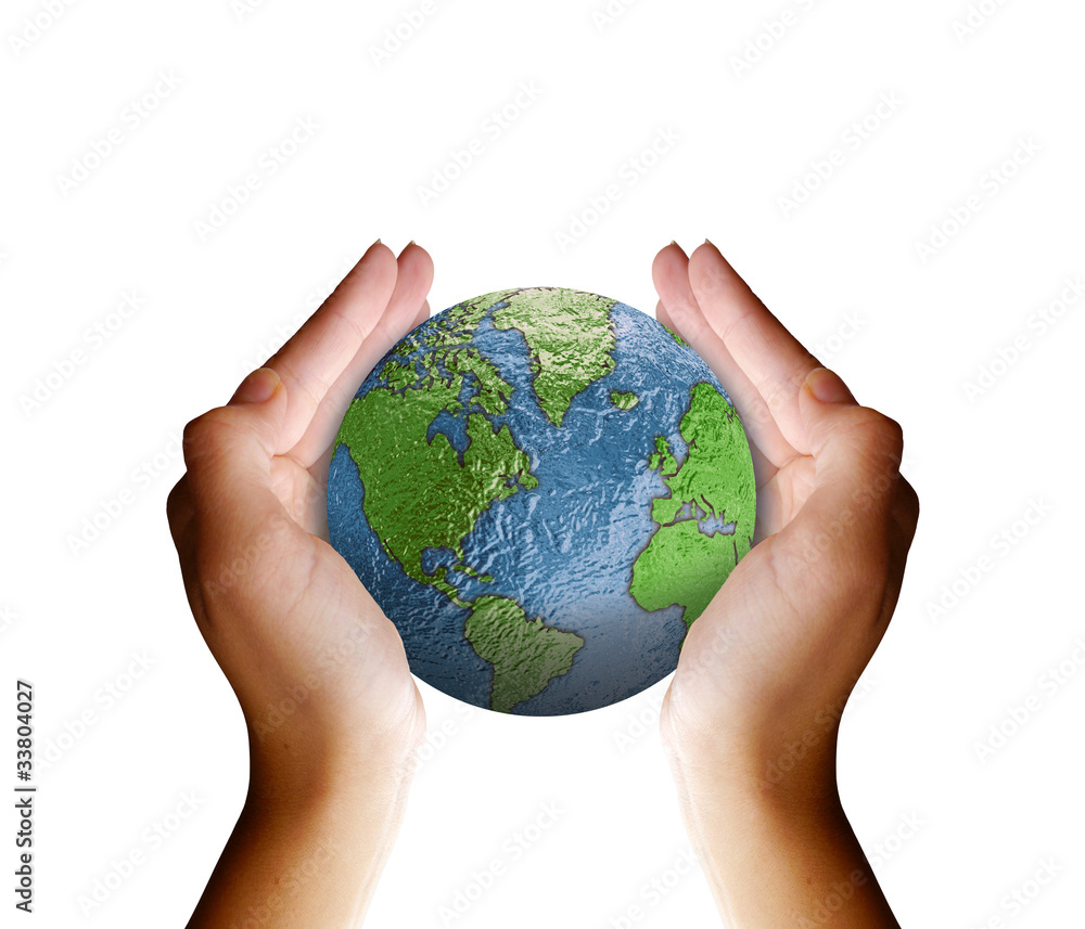 Globe in Female Hands Globe in Female Hands