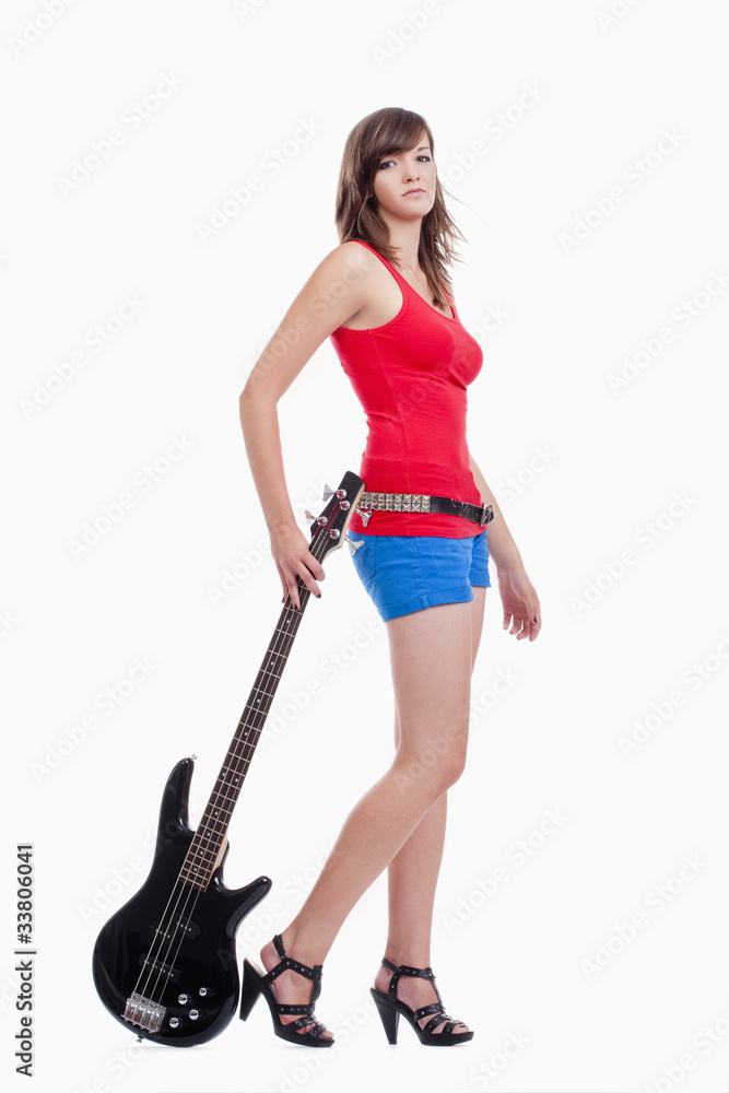 girl with bass guitar