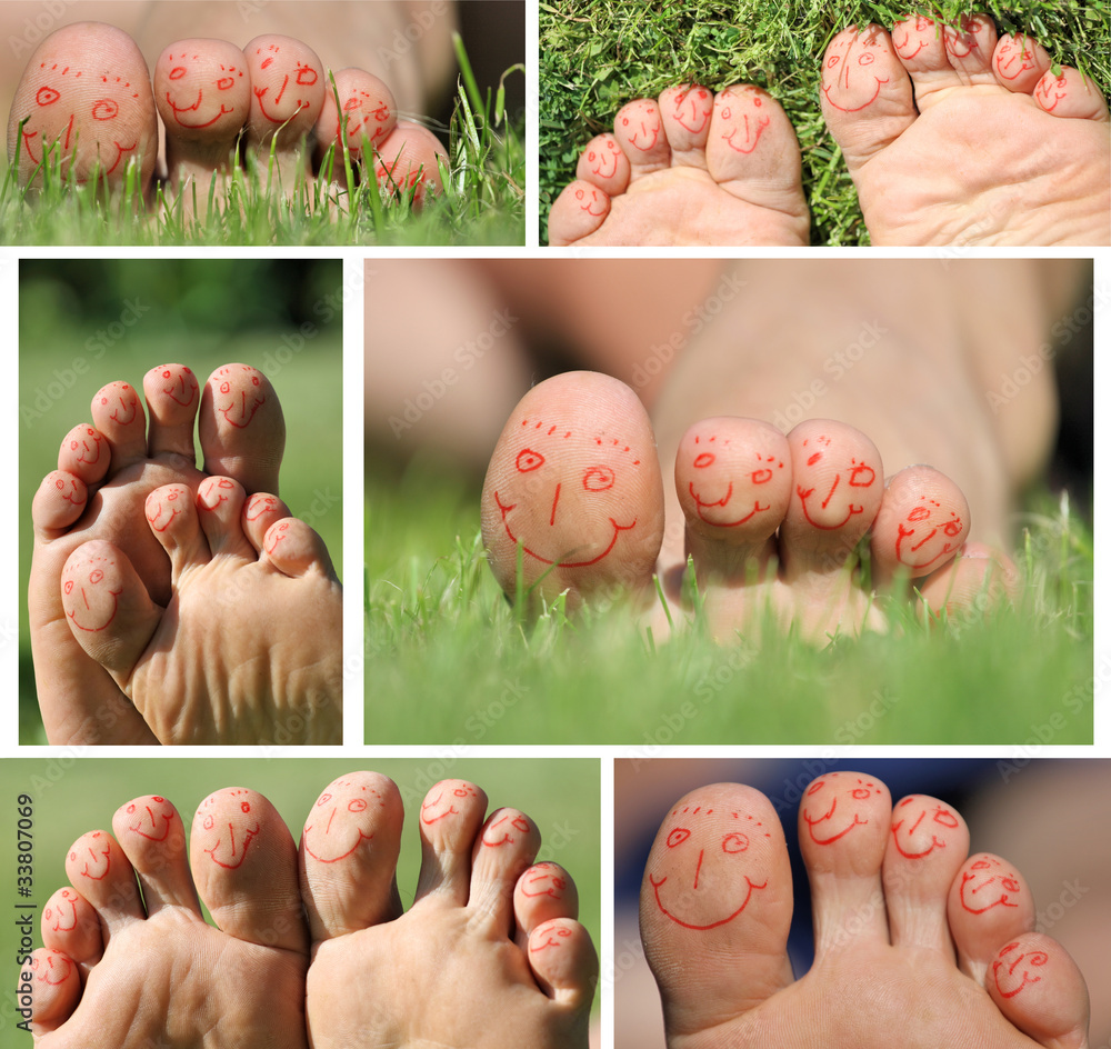 Naklejka premium Lustige Zehen - Variationen