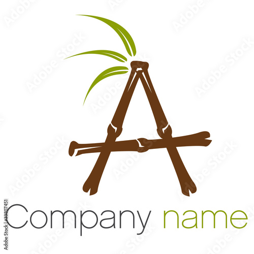 logo lettre A en bambou