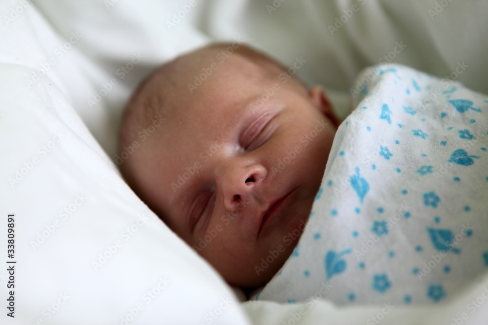 Newborn baby boy only a few hours old Newborn baby boy only a few hours old