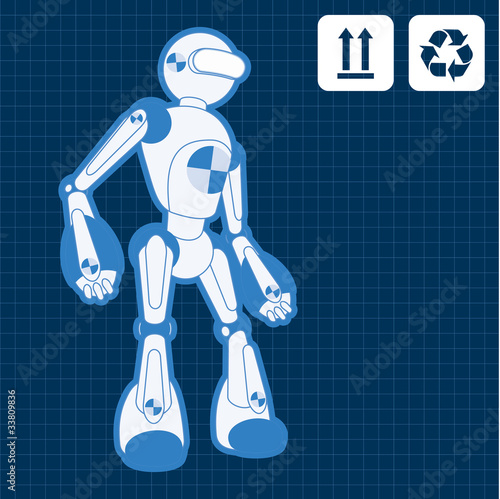 Animated construction site test robot blueprint