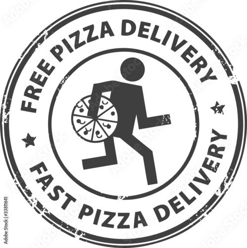 Stamp with the text pizza delivery written inside the stamp