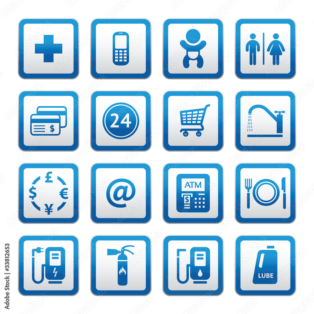 Gas station. Symbols, Signs set car services. Gas station. Symbols, Signs set car services.