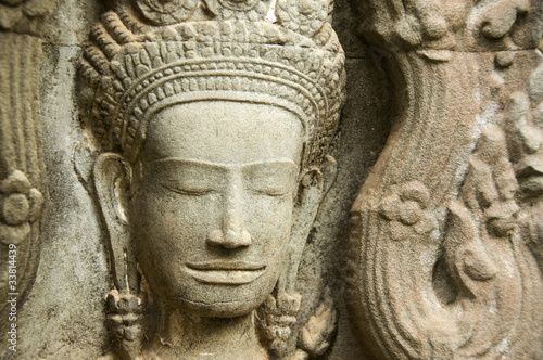 Devata Face, Preah Kahn Temple, Angkor,Cambodia