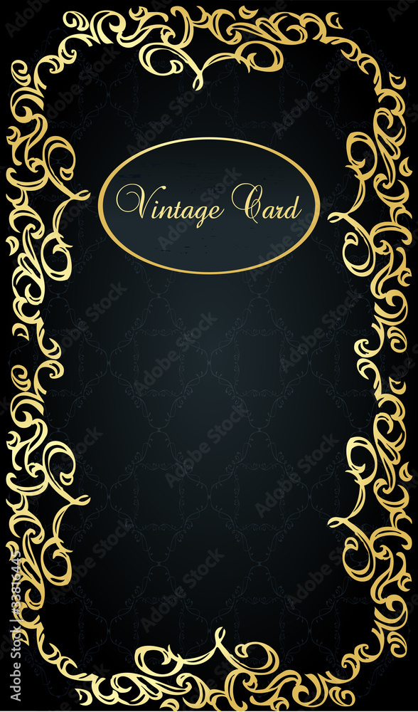 Vintage wedding card frame vector background