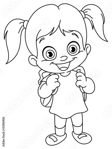 Outlined schoolgirl