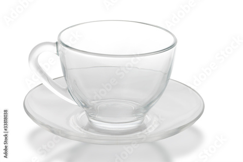 Empty glass teacup is empty