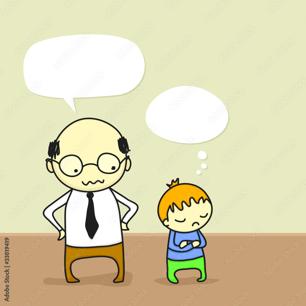 Father arguing with his stubborn kid Father arguing with his stubborn kid