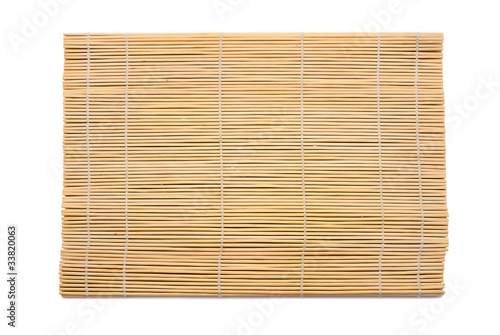 Wooden mat, isolated on white.